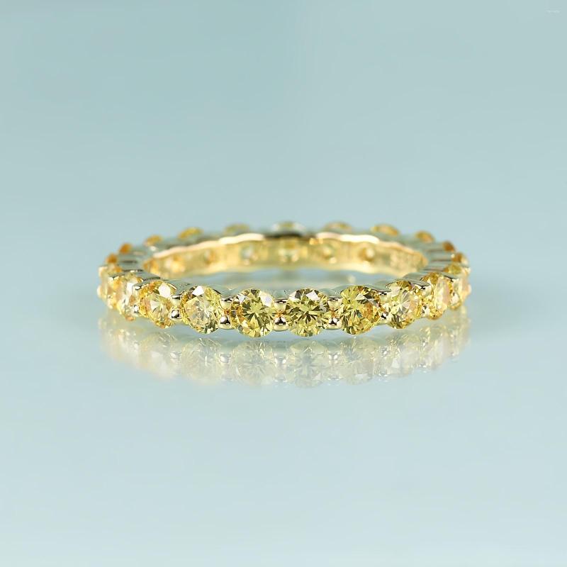 

Cluster Rings GEM'S BEAUTY 14K Gold Filling Sterling Silver Eternity Round Dark Golden Diamond Infinity For Women Anniversary Gift