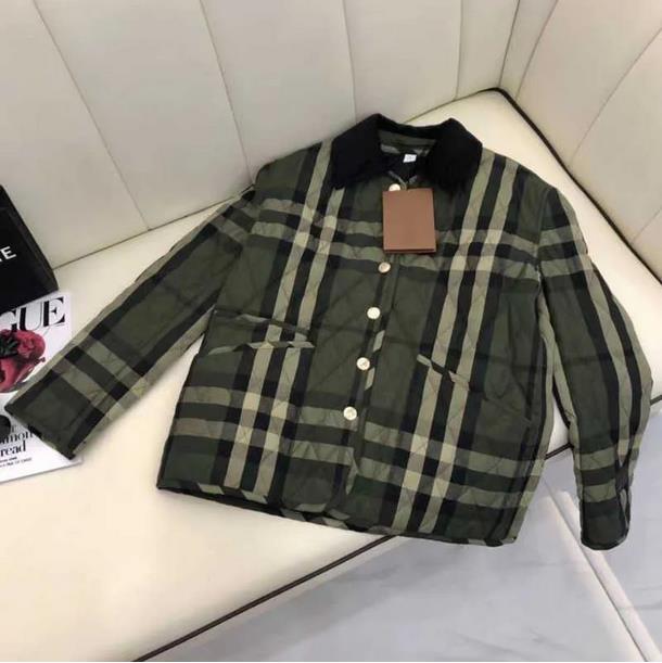 

Bby Winter Mens Down Jacket Designer Jackets Lapel Casual Shirt Men Women Plaid Coat