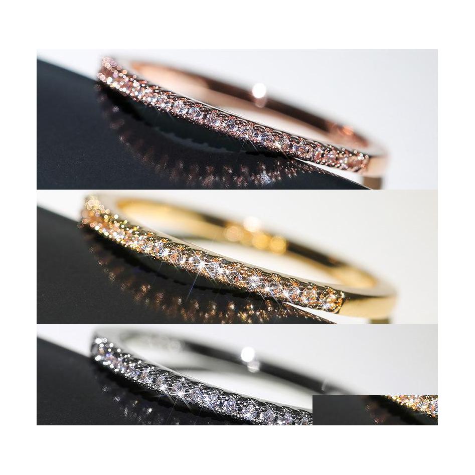 

Wedding Rings Minimalist Wedding Rings For Women Brilliant Cubic Zircon High Quality Versatile Female Finger Ring Jewelry 294 D3 Dro Dhaln