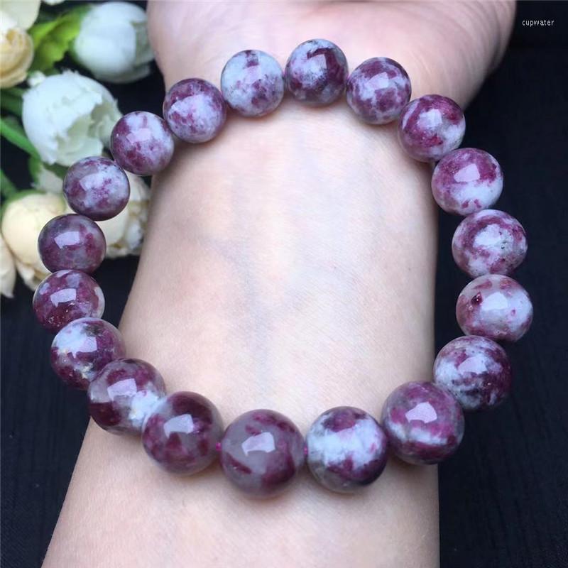

Strand Plum Tourmaline Healing Bracelet Single Circle Crystal Jewelry Beads Romantic Casual Yoga