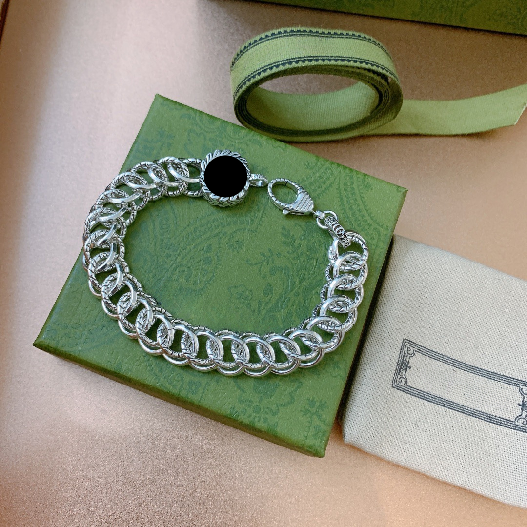 

Fashion mens designer jewelry bracelet woman cuban chain 925 silver letter bracelets for men 16-22cm party gift hip hop charm bangle supply with original box