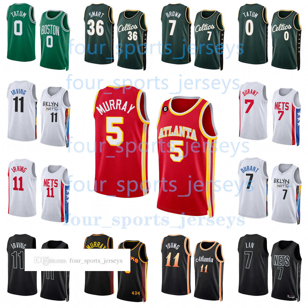 

Stitched 2023 New Basketball Jerseys Jayson Tatum Jaylen Brown Marcus Smart Kevin Durant Kyrie Irving Dejounte Murray Trae Young Size S--XXL