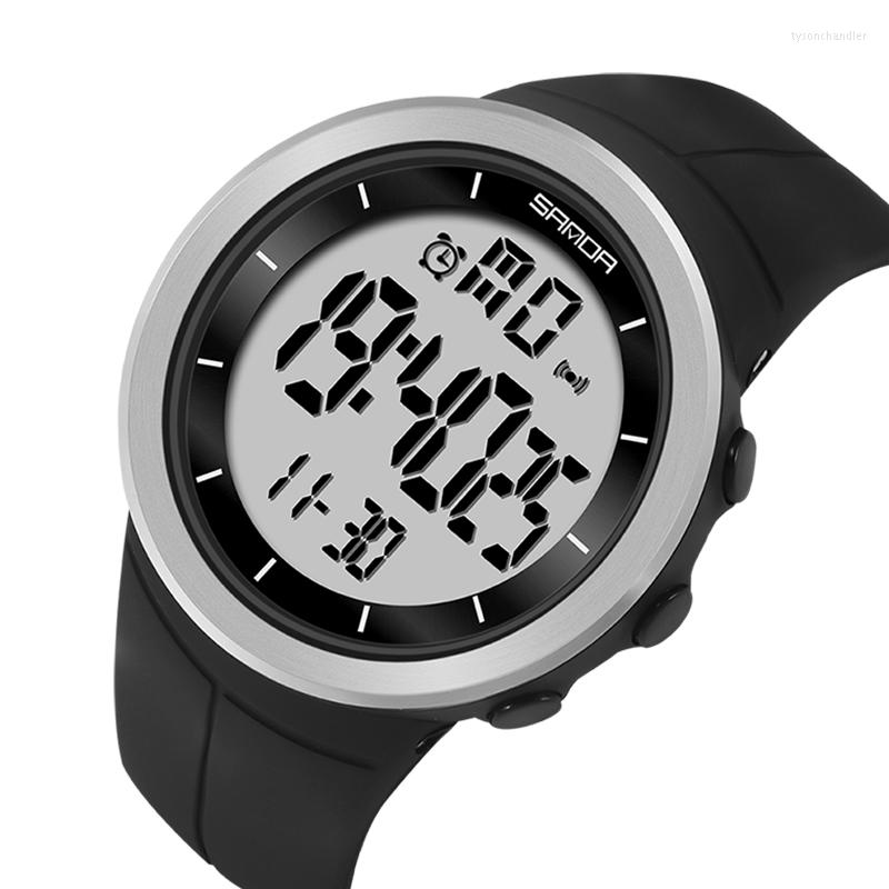 

Wristwatches SANDA Sport Men's Watches Led Digital Watch Fashion Waterproof Military Electronic Clock Relogio Masculino, Black gold