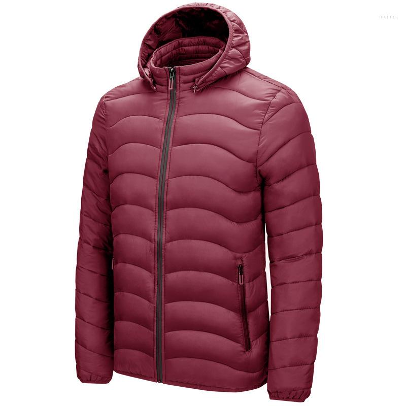 

Men's Down Padded Cotton Winter Jacket Large Size Light And Thin Short Casual Hooded Multicolor Warm, Black