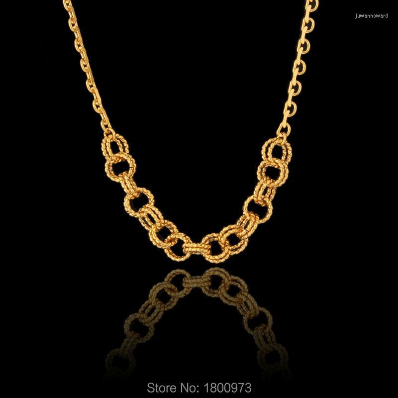 

Choker Vintage Gold Circle Necklace Fashion Jewelry For Women Men Girlfriend Gift Color Chain Wholesale