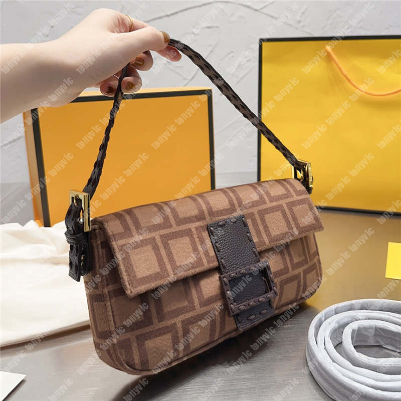 

Womens Designers Shoulder Bag Baguette 1997 Luxury Handbag For Ladies Vintage Brand Full Letters Fashion Shoulder Bags Purses, Brown