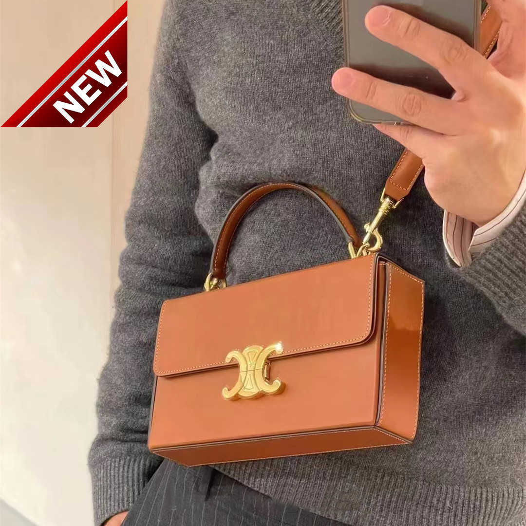 

Women's Designer Bags Triumphal Arch Tofu Bag Leather Box Small Square Handheld Crossbody Advanced Women Factory Direct Sales, White - portable triumphal arch box bag