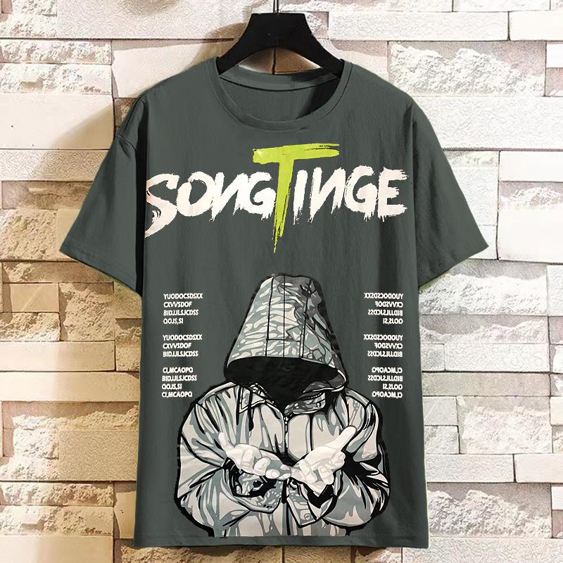 

Men's T Shirts Summer Plus Size Short-sleeved O Neck T-shirt Oversized Casual Printing Loose Half-sleeve 12XL 11XL 10XLMen's, Black