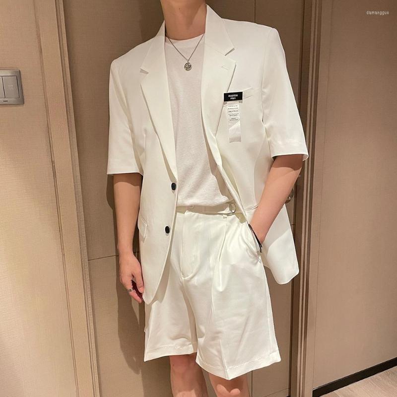 

Men's Suits Light Purple Elegant Mens White Costumes 2 Pieces Sets Social Blazer Shorts Dating Clothing For 2022 Club Party Wear, Black