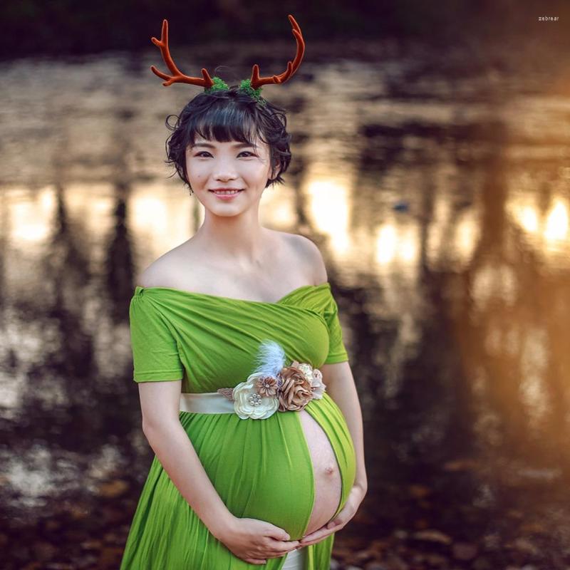 

Belts Satin Flower Sash Belt Bridesmaid Po Prop Baby Girl Shower Shabby Lace Bridal Wedding Accessories, Gray