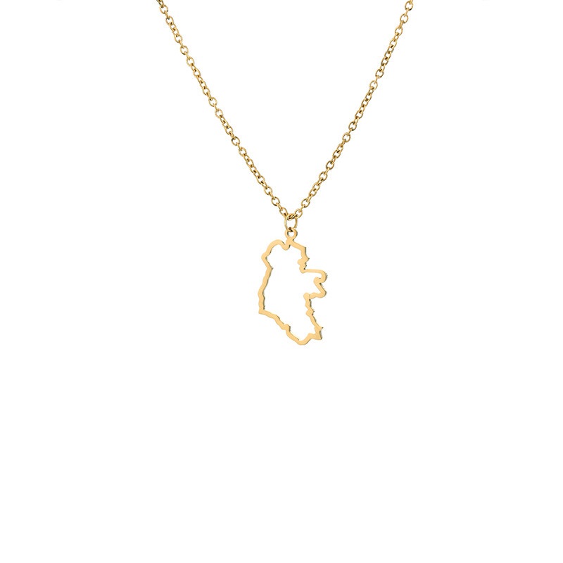 

30PCS Outline Republic of Ireland Map Necklace Country Continent Dublin Pendant Necklaces for Motherland Hometown Female Ladies Party Gifts