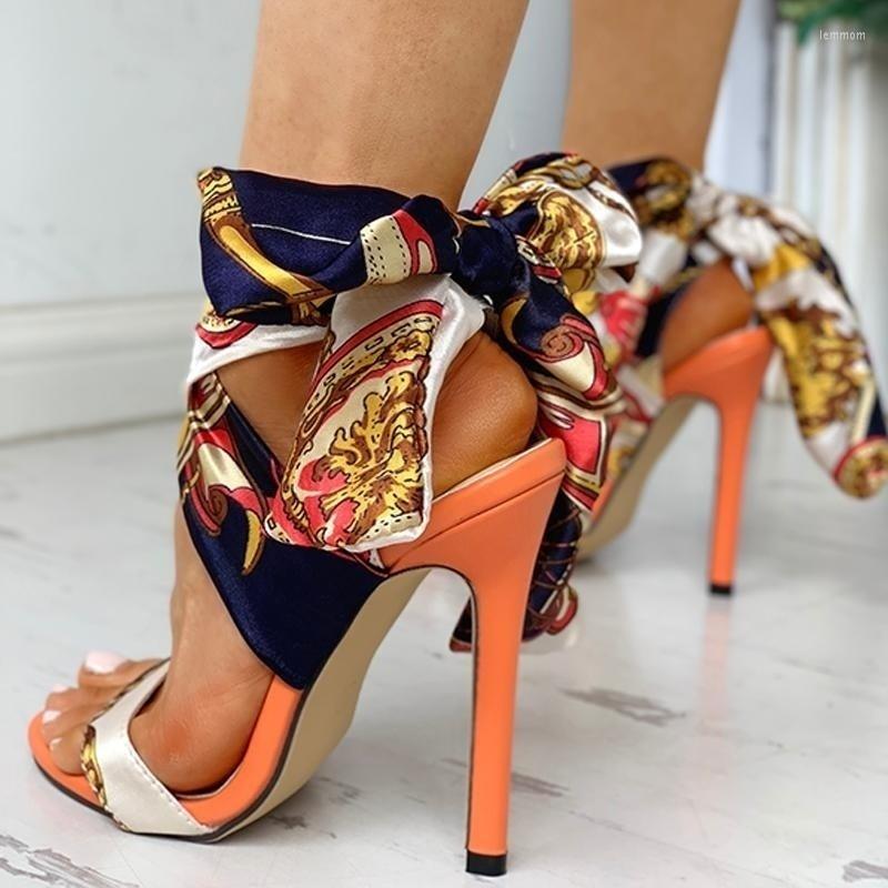 

Sandals 2022 Women Floral High Thin Heels Shoes Woman Peep Toe Stiletto Sexy Chaussures Femme Summer Pumps, Leopard