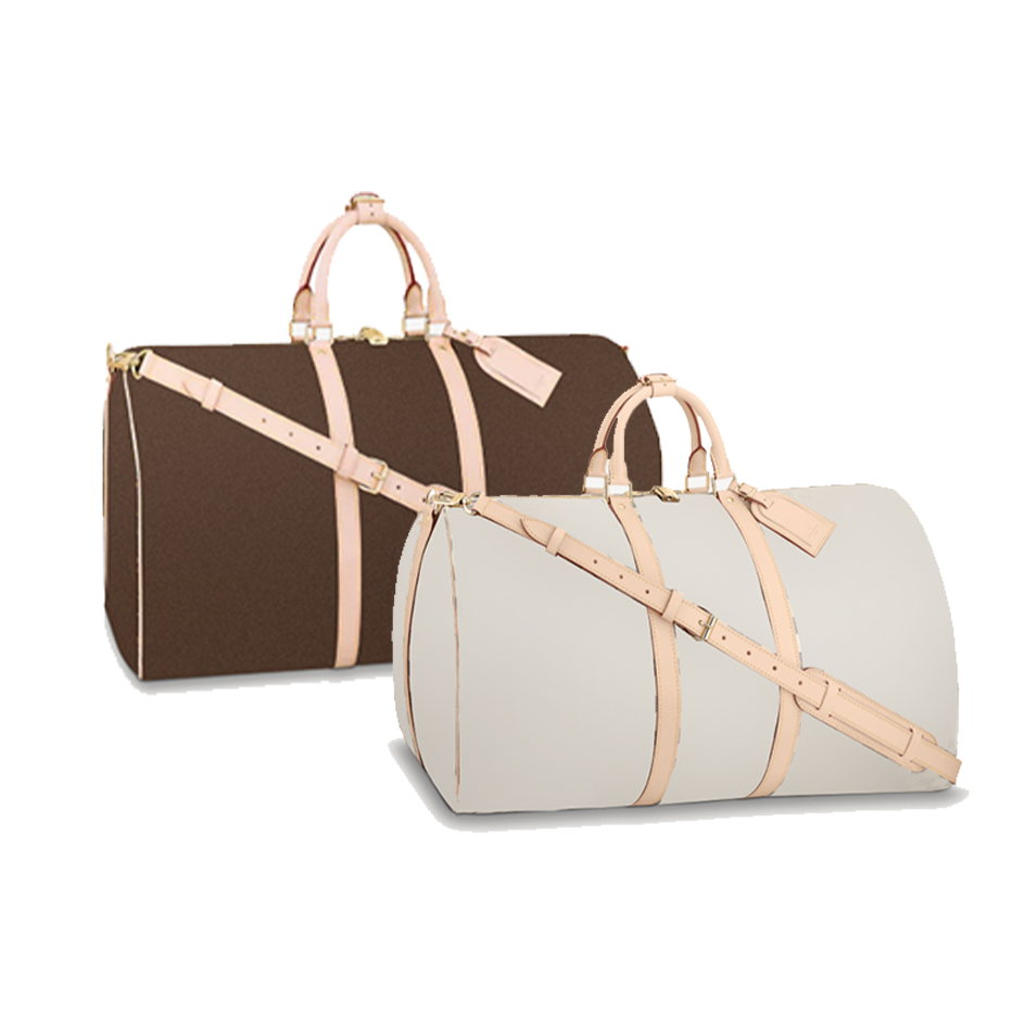 

Designer women's men Luggage Duffel bag handbag travel shoulder hand louise luxury leather Demolition bags viuton waterproof Keepalls M41414 Certificate handbags, Brown+letter