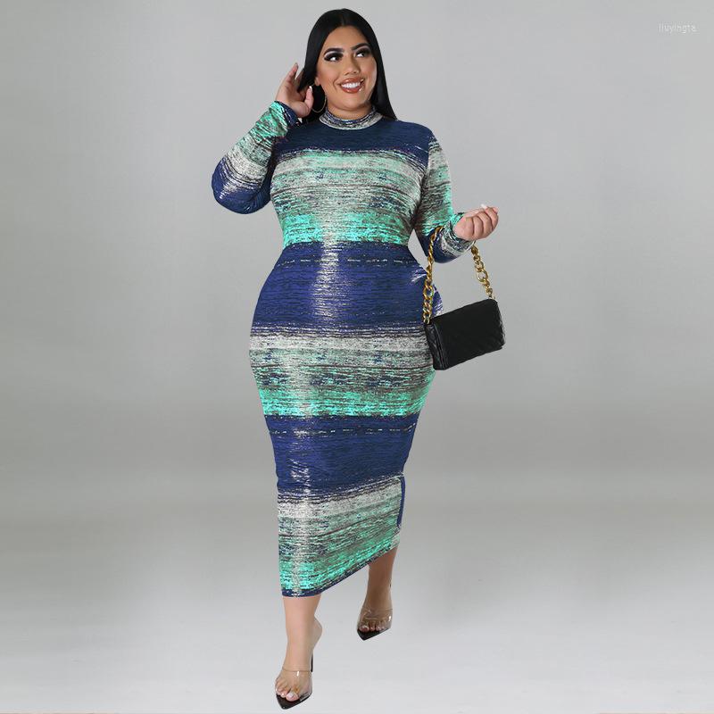 

Plus Size Dresses Patchwork Bodycon Fashion Dress For Women O Neck Long Sleeve Skinny Sexy Streetwear Vestidos Night Club Robes Outfits, Black