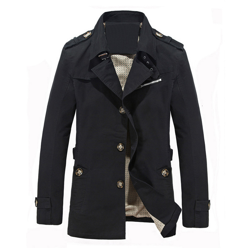 

Mens Jackets Spring and Autumn Mens Jacket Medium Long Small Suit Plus Size Outdoor Pure Cotton Casual Windbreaker 221207, Black