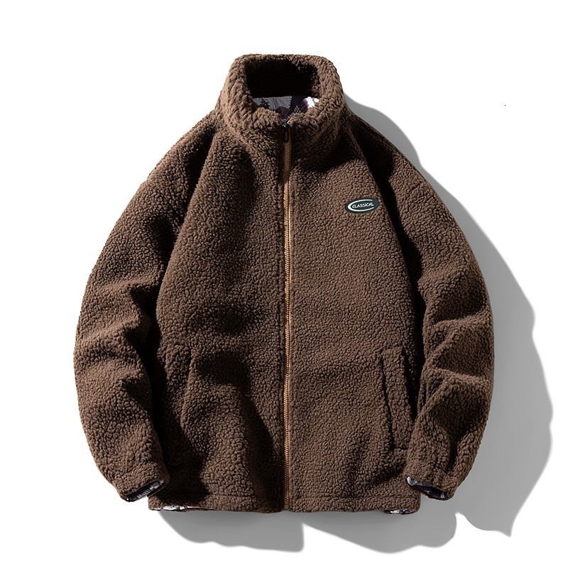 

Men's Jackets Autumn And Winter Jacket Vintage Lamb Super Loose Couple's Coat 221206, Blue