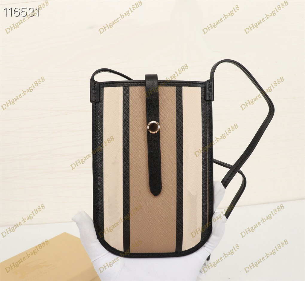 

New phone bag Classic plaid handbag Fashion splicing letter card bag Vertical mini change key casual messenger bags, White