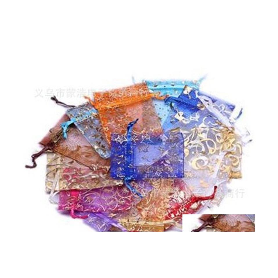 

Jewelry Pouches Bags Patterns Luxury Organza Jewelry Bags Christmas Wedding Voile Gift Bag Dstring Packaging Pouch 7X9Cm Xes2X500 5 Dhvzc