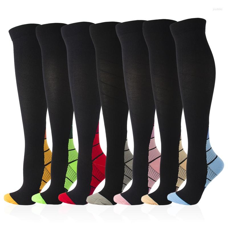 

Men's Socks 3pcs Stripe Elasticity Outdoor Keep Warm Breathable Compression Sweat Absorption Unisex Varicose Medium Tube, 06