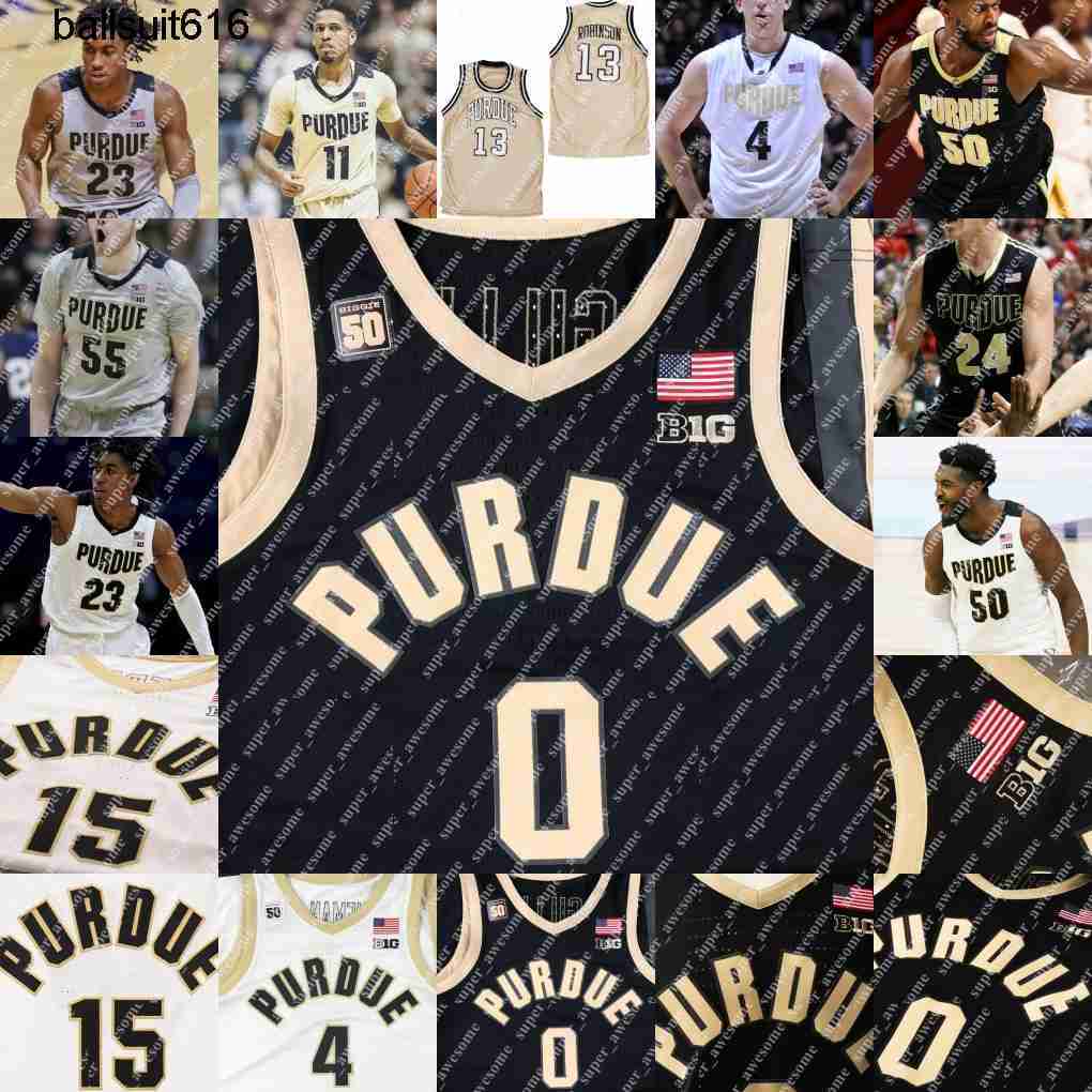 

NCAA Purdue Boilermakers Basketball Jersey Jaden Ivey Zach Edey Brandon Newman Mason Gillis Ethan Morton Fletcher Loyer Braden Smith Caleb, New black