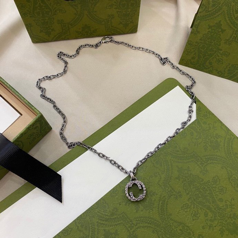 Designer Brand Fashion Luxury Necklace Trend Charm Necklace for men and women boutique necklaces Vintage Twist jewelry 925 Silver Letter-image-843300662