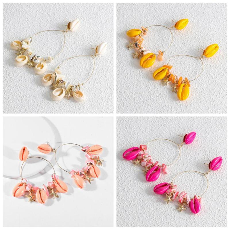 

Hoop Earrings Fashion Starfish Charm For Women Girls 2022 Alloy Shell Pendant Female Accesories Gifts