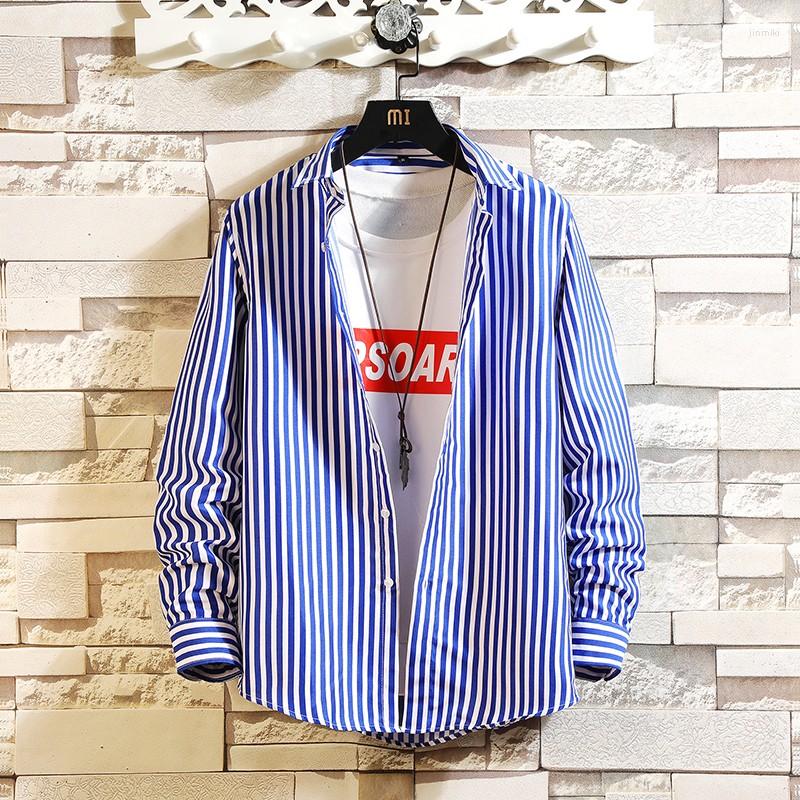 

Men's Dress Shirts Autumn Cotton Men Slim White Black Striped Long Sleeve Casual Shirt SpringMen's Clothing