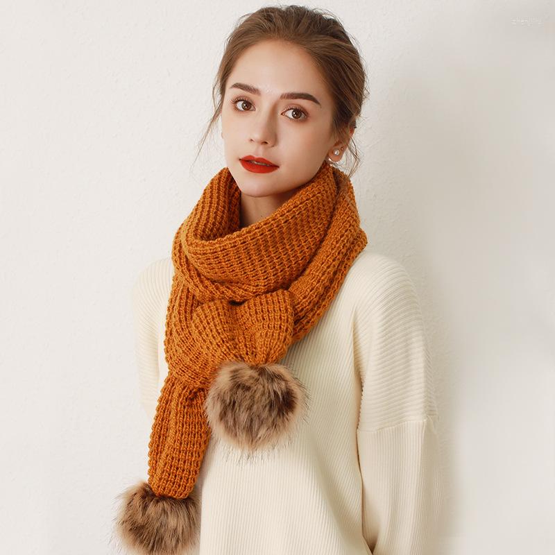 

Scarves Imitation Cashmere Women's Winter Fashion Trend Knitted Scarf Women Korean Style Warm Wool Wild Shawl