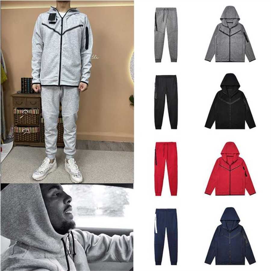 

2022 Designer Thin Tech Fleece Men Tracksuit Sweat Suit Two Piece Set Sports Sweatpants with Long Sleeve Hoodie for Spring Autumn Szie RT0S, 15