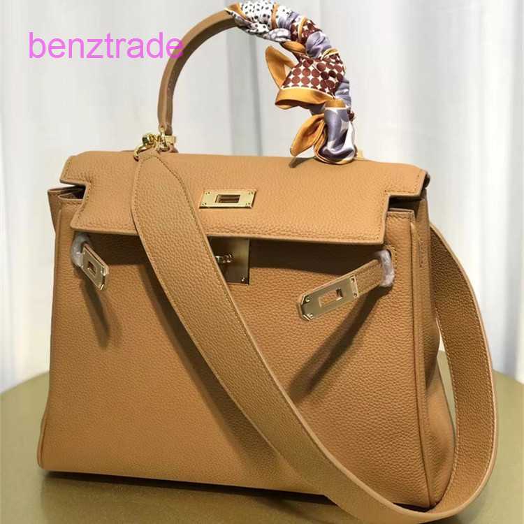 

Herme Kely bags for women online shop 2022 spring and summer new fashion women's head leather wide shoulder strap Single Shoulder Messenger Hand, Elephant grey natural oil edge+thin