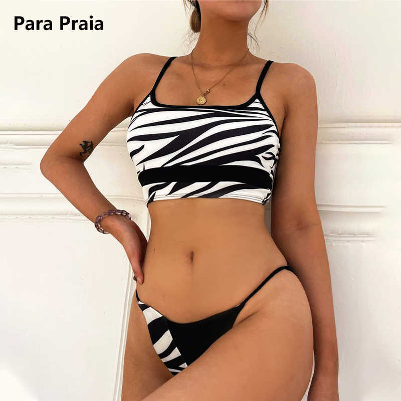 

Bras Sets Para Praia 2021 Print Patchwork Bandeau Swimsuit Thong Swimwear Women Brazilian Bikini Female Sexy Bathing Suit for Women T221206, Black