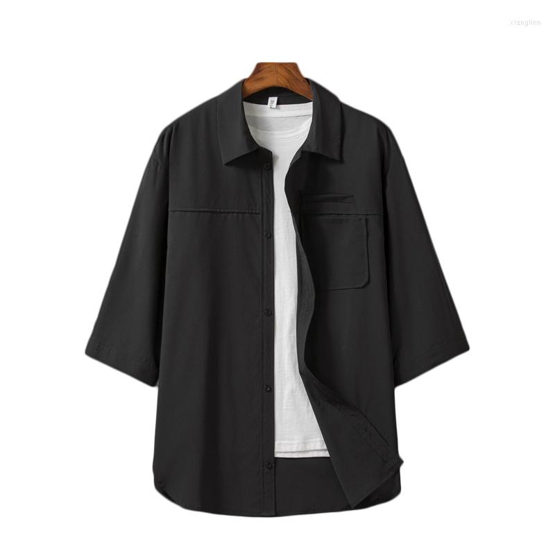 

Men's Casual Shirts Summer Fashion Solid Color Basic Men's Slim Fit Comfortable Short Sleeves Lapel Daily Versatile, White