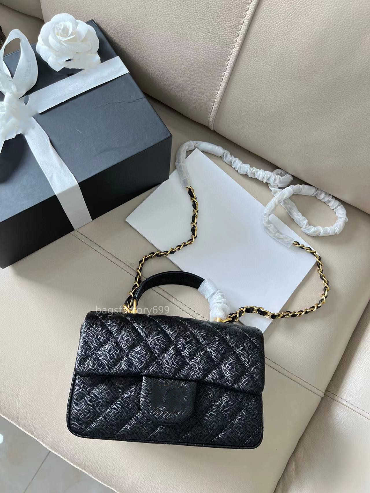 

CC Bag Wallets 7A hands bags of the ss disc package classic top caviar sheepskin grain grid sewing knitting gold hardware chain shoulder mes, Black sheep gold chain