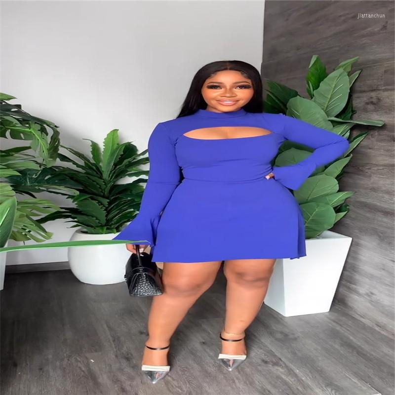 

Casual Dresses Autumn Women' Clothing Recommended Long Sleeve Turtleneck Fashion Temperament Tight Hollow Solid Color Dress, Black