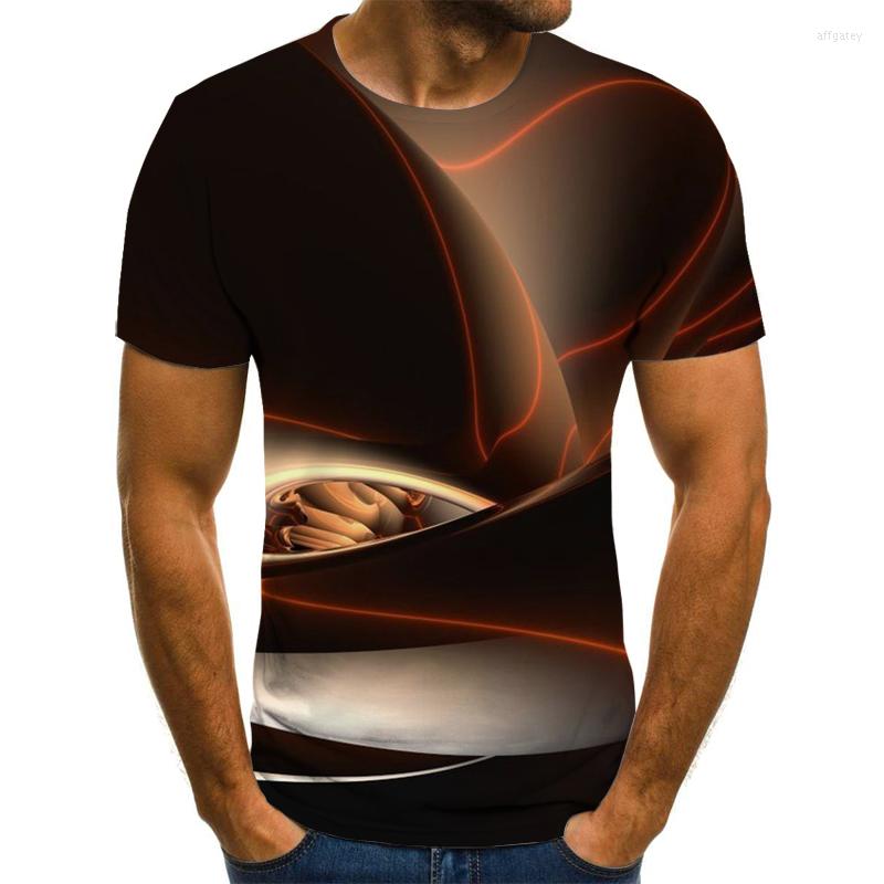 

Men's T Shirts Classic Brown T-shirts Summer Casual Short-sleeved Fashion 3d Vision Round Neck Tops Trendy Streetwear, E-635