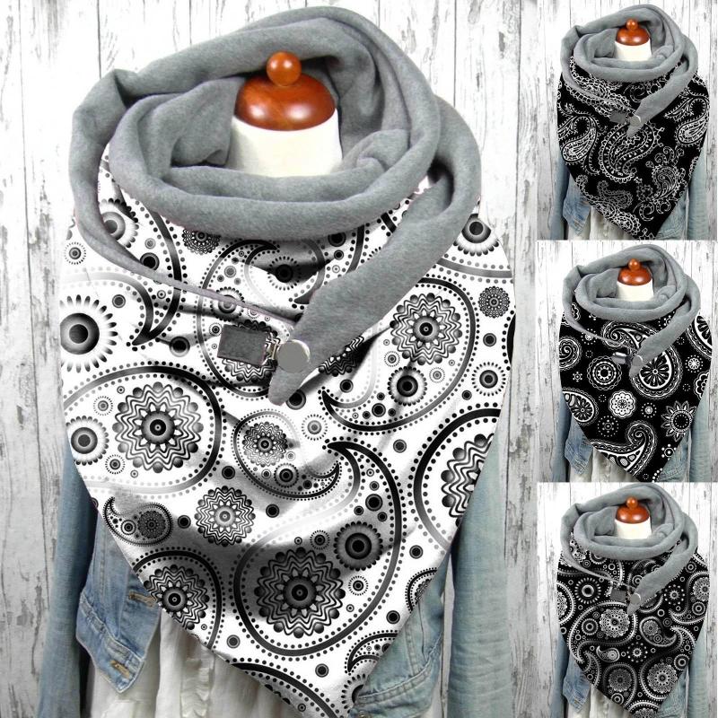 

Scarves Fashion Winter Women Christmas Print Button Soft Wrap Casual Warm Shawls Men Bandana Scarf Headshawl