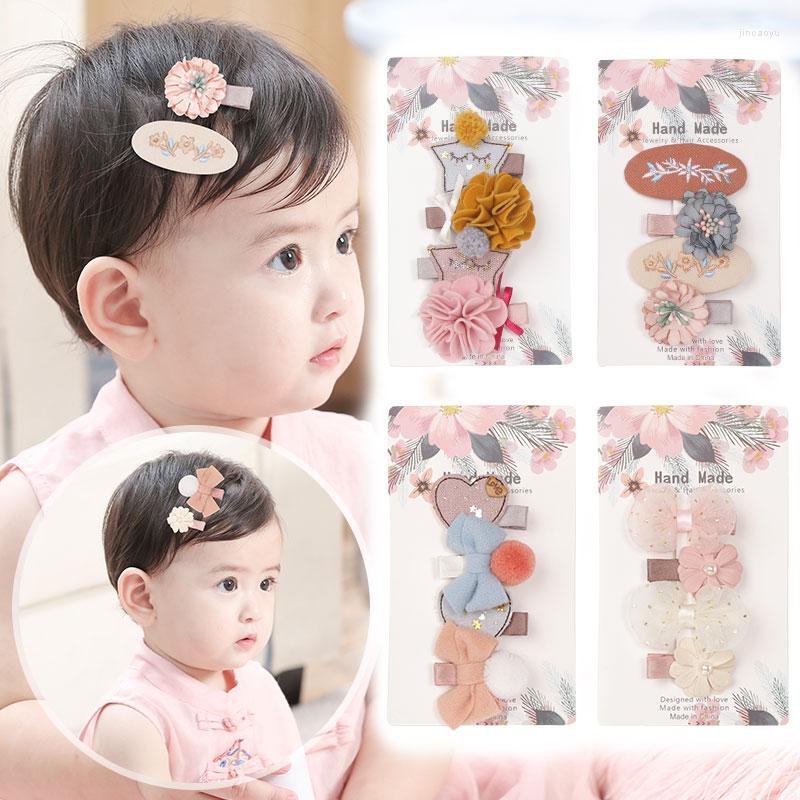 

Hair Accessories 4 PCS Per Set Baby Girl Hairpin Cute Bow Clips Various Styles Korea Fashion Headwear Gift, Star set