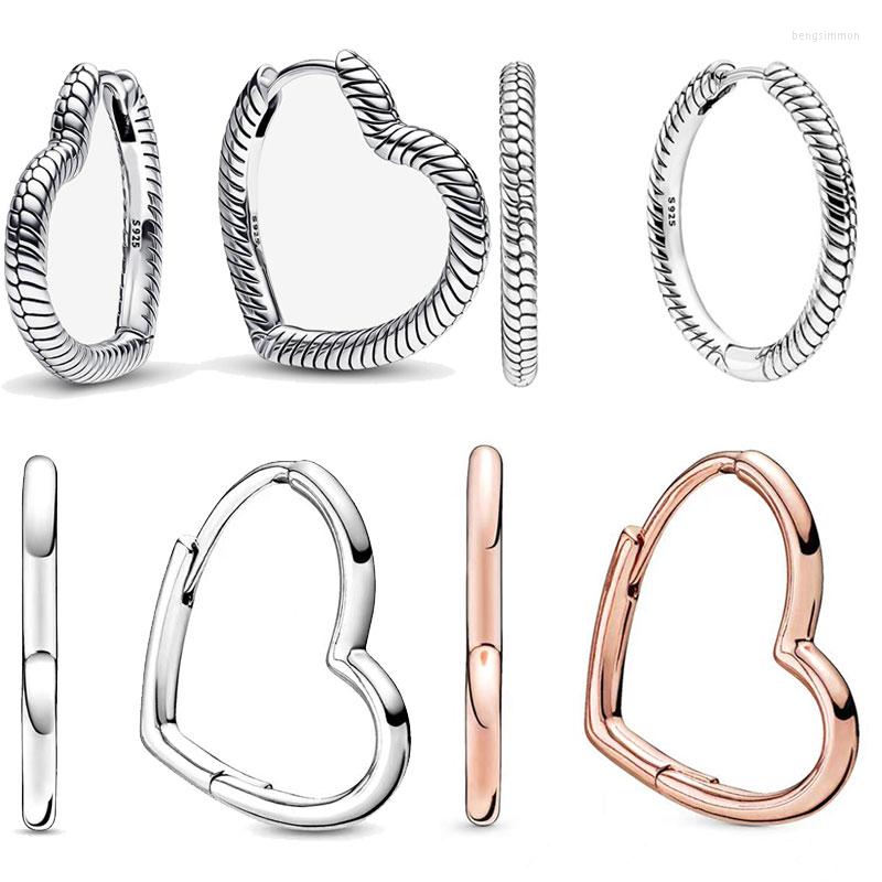 

Hoop Earrings 925 Silver Earring Heart Charm DIY Making S925 Hook Family Eternal Stud For Women Jewelry Gift