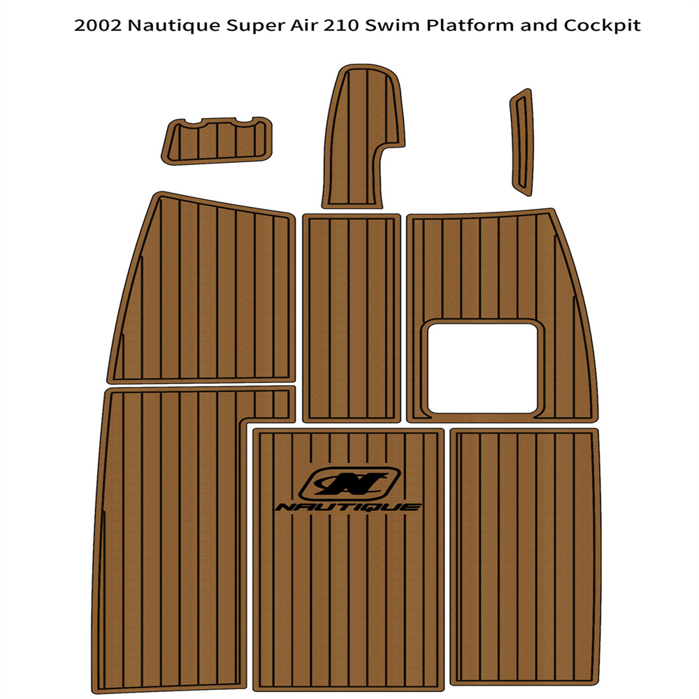 

2002 Nautique Super Air 210 Cockpit Pad Boat EVA Foam Faux Teak Deck Floor Mat