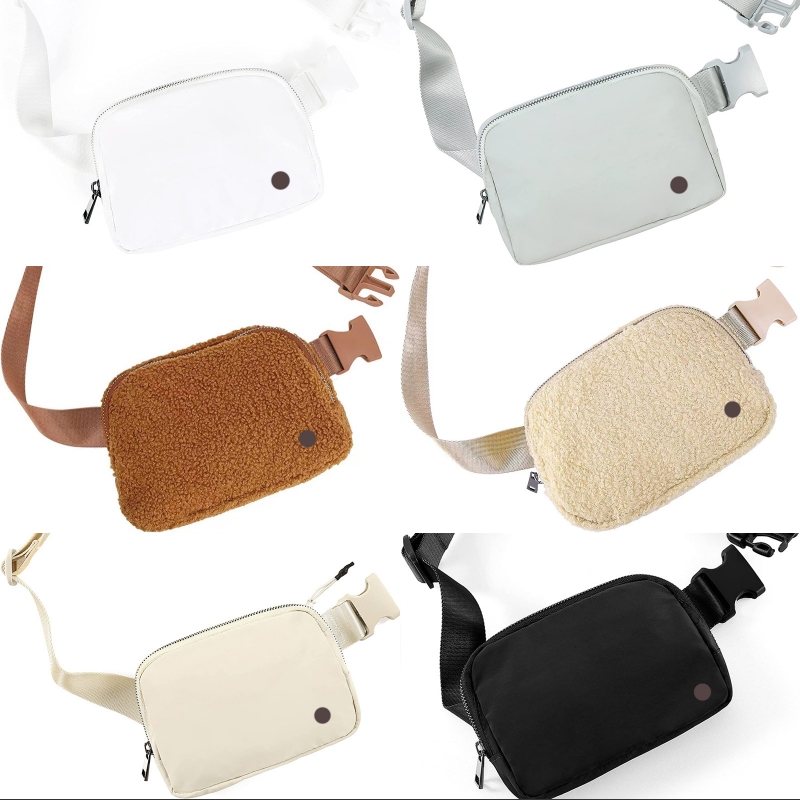 

Fleece belt bag designer handbags bum bag fanny pack womens winter thick black everywhere clutch shoulder fashion wallet chest cross body waist bag for men, Pls choose