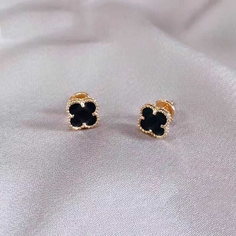 

Designer vann clover earrings 18K Earrings Female Four leaf Grass Rose