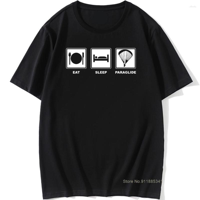 

Men's T Shirts Eat Sleep PARAGLIDE Flying Air Activity Funny Unisex Graphic Vintage Cool Cotton Short Sleeve O-Neck Harajuku T-shirt, White