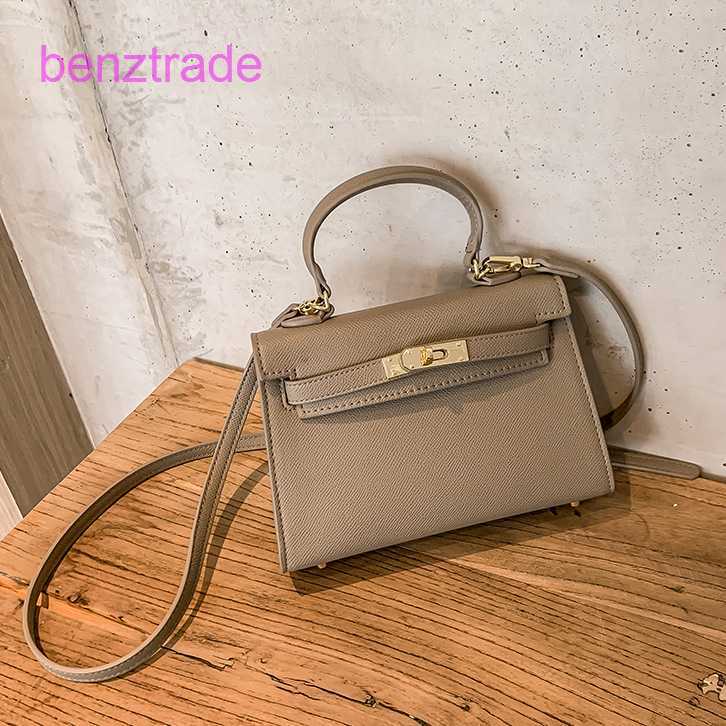 

Herme Kely bags for women online shop 2022 spring and summer new style foreign Mini bag fashion Single Shoulder Messenger litchi p K62M, Black4
