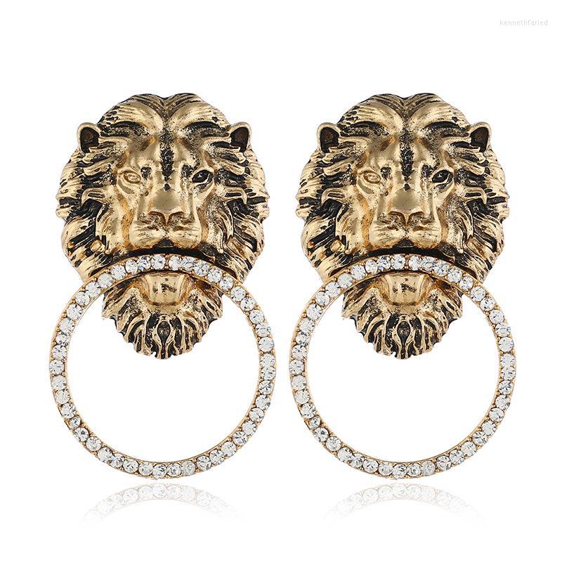 

Dangle Earrings Alloy Male Lion Diamond Ring Acrylic For Women