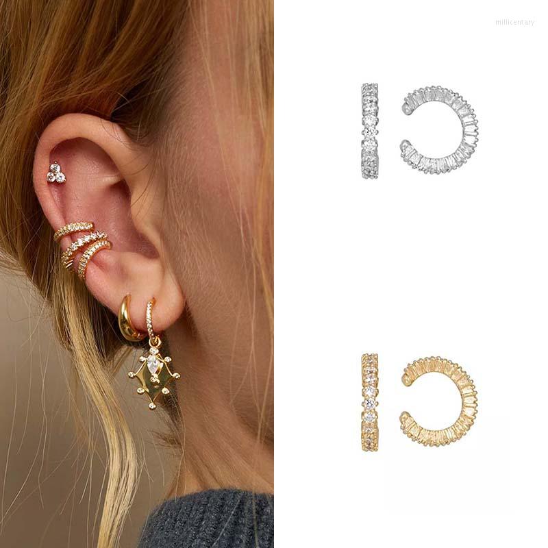 

Backs Earrings ISUEVA Punk Gold Filled Cubic Zircon Ear Cuff Without Hole Clips On Ears Earring Jewelry For Women Wholesale Gifts