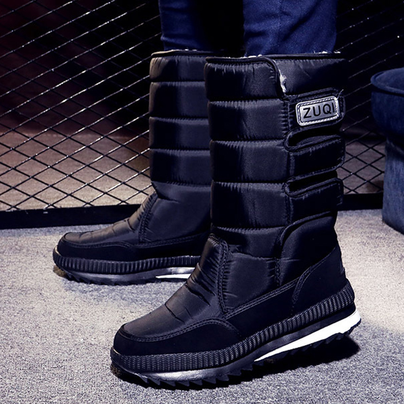 

Boots Men Platform Snow for Man Shoes Thick Plush Waterproof Slip resistant Winter Keep Warm Plus Size 34 47 221207, Black