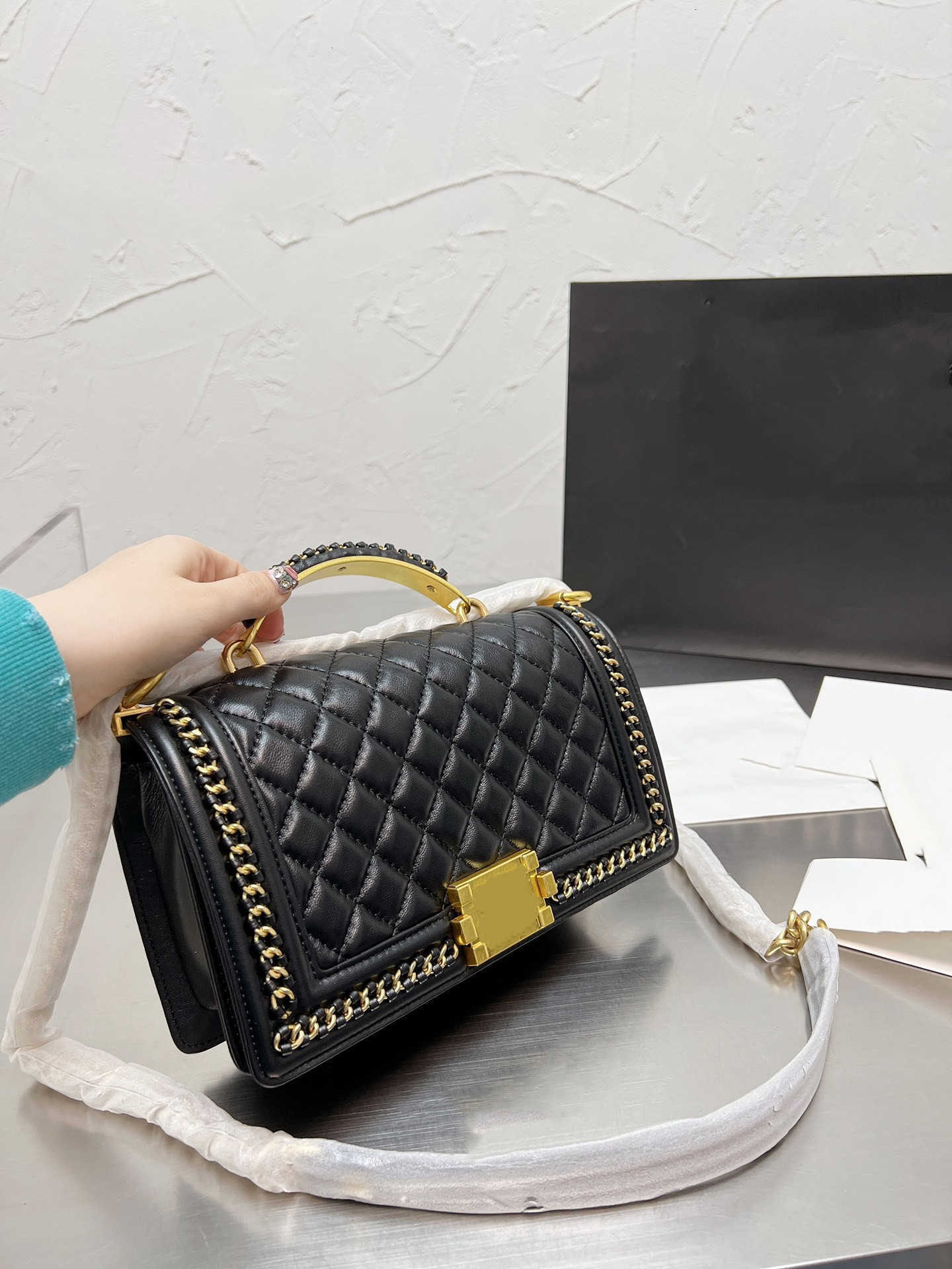 

CC Bag Wallets 7 a high quality calfskin leather bag of French women quilted processing Shouldr luxury designer handbags cross body big outd, Specification selection