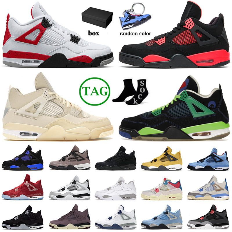 

Air Jorda 4 Jorden 4 Jorden4s Basketball Shoes Men Women Red Cement Violet Ore Nik Bred Retro Cactus Jack Military Black Cat Blue Thunder Sneakers Trainers Big Size 13, 40-47 messy room