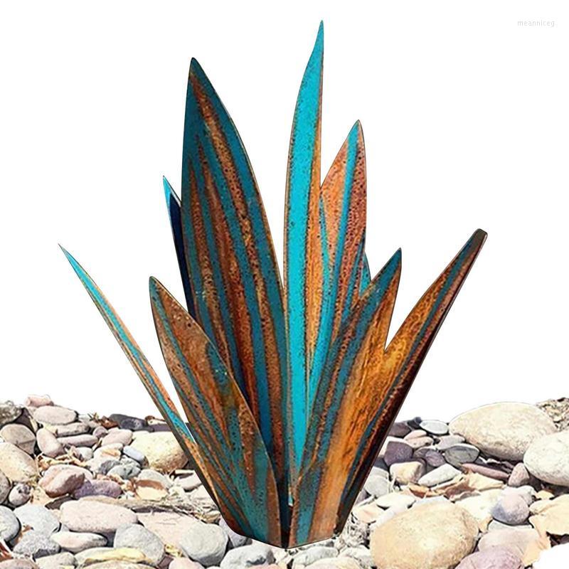 

Decorative Flowers Tequila Rustic Sculpture Anti-Rust Metal Agave Plant Garden Yard Art Decoration Statue Home Decor For Stakes, White