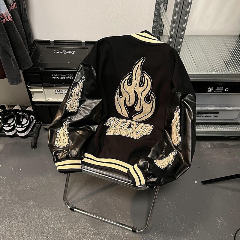 

Mens Jackets Autumn Winter High Street Baseball Uniforms Mens and Womens Hiphop Embroidered Stitching Jacket Loose Allmatch Jacket 221205, White